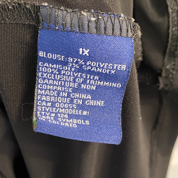 Encore Jeans Black and Blue Patterned Blouse - Picture 7 of 10